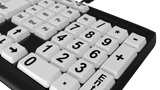 Nuklz N Large Print Computer Keyboard with White Keys & Black Letters for Visually Impaired